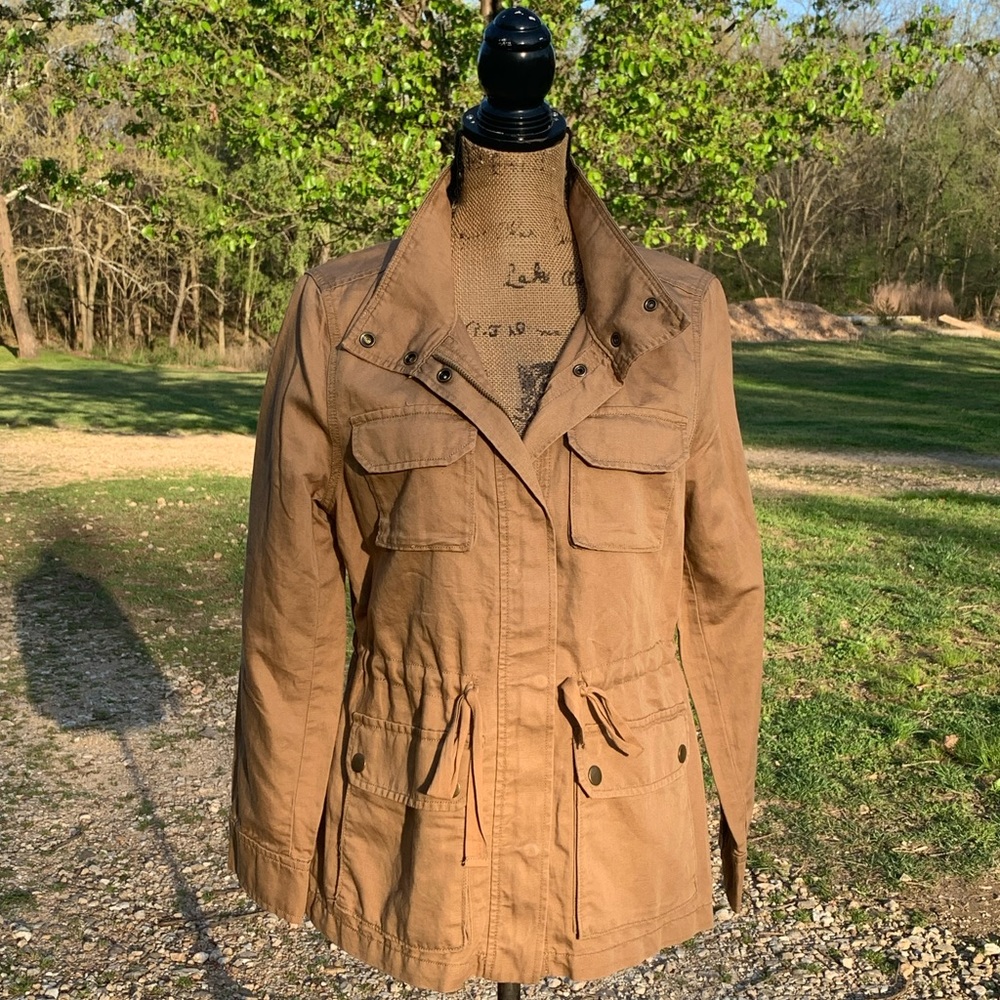 Ann Taylor Loft Khaki Cinch Waist Jacket